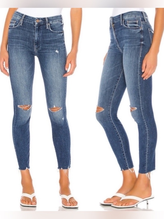 MOTHER Denim - Mother High Waisted Looker Ankle Fray in Get Your Groove Back 24